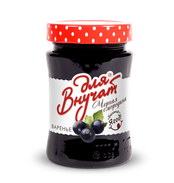 "ДЛЯ ВНУЧАТ" ВАРЕНЬЕ ИЗ ЧЁРНОЙ СМОРОДИНЫ 340Г