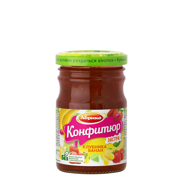 "АБРИКО" КОНФИТЮР КЛУБНИЧНО-БАНАНОВЫЙ 250Г